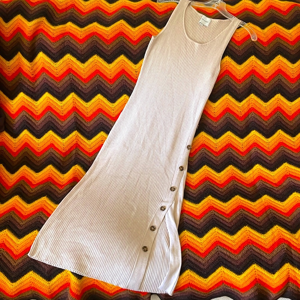 Knit tan midi dress